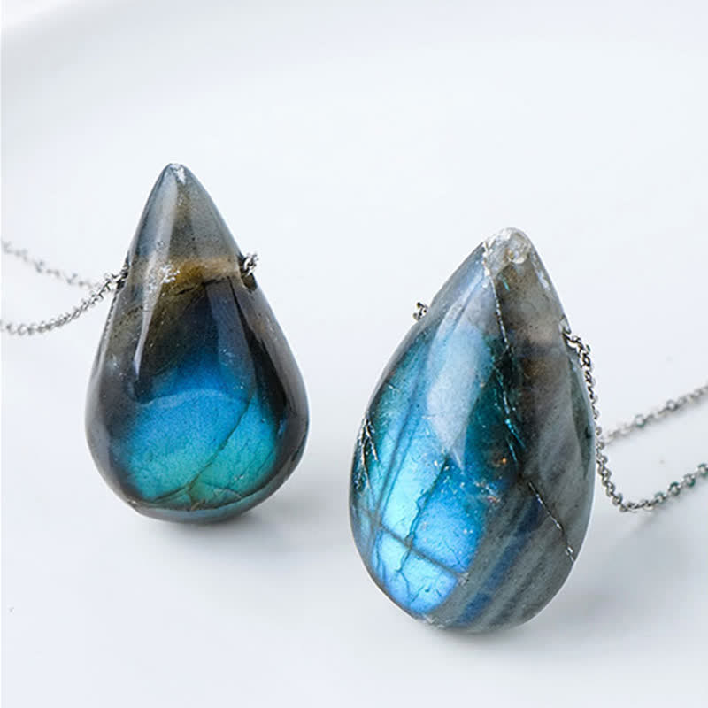 KarmaRipple's Labradorite Water Drop Support Balancing Pendant Necklace p6