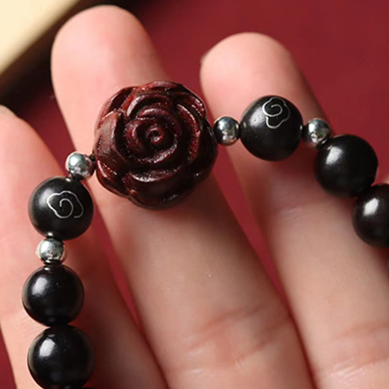 KarmaRipple's Small Leaf Red Sandalwood Sooth Bracelet p5