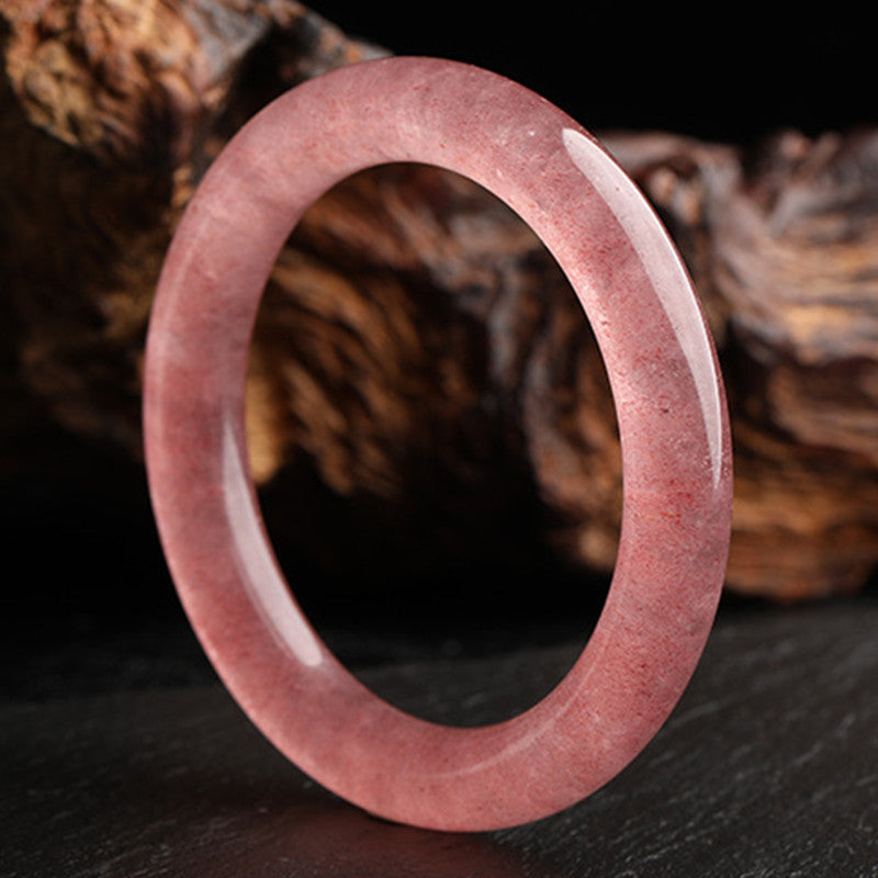 KarmaRipple's Authentic Strawberry Quartz Love Balancing Bracelet Bangle p4