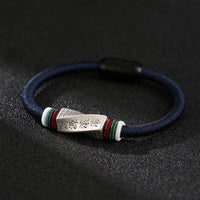 Les bénéfices de KarmaRipple en argent sterling 999 affluent de toutes parts Bracelet à boucle en corde de bénédiction fait main