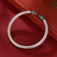 Bracelet de protection en agate rouge gravé du Sutra du Cœur en argent sterling 999 de KarmaRipple
