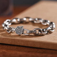Bracelet KarmaRipple en argent sterling 925, six mots vrais, sagesse et calme