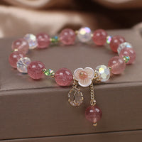 Bracelet d'équilibrage en quartz fraise, quartz rutile et fluorite de KarmaRipple