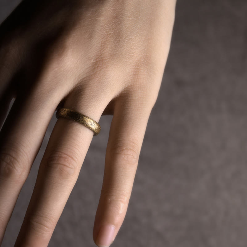 KarmaRipple's Tibetan Vintage Texture Design Bronze Fortune Pair Ring p12