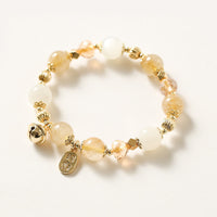 Bracelet talisman de fortune en quartz rutile doré plaqué or 14 carats de KarmaRipple