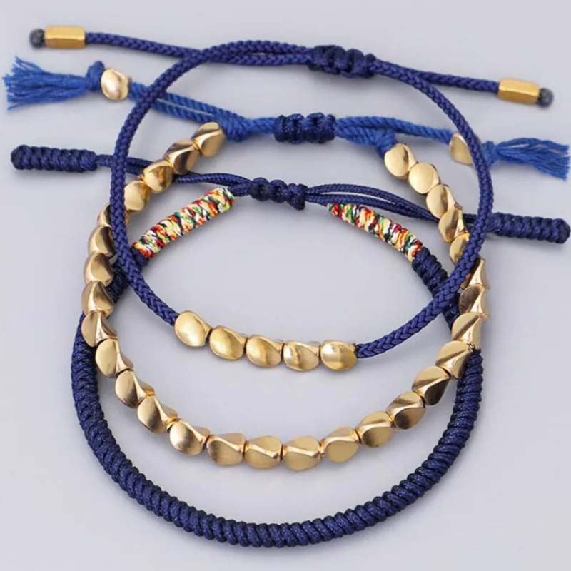 KarmaRipple's 3 PCS Tibetan Bronze Beadwork Balancing Protection Fortune Bracelet Set p3