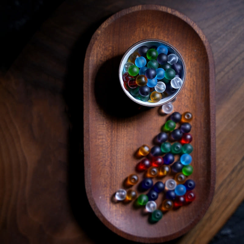 KarmaRipple's Tibetan 108 Mala Beadwork Multicolored Liuli Glass Bead Chinese Zodiac Nine Palaces Eight Diagrams Talisman Bracelet p14