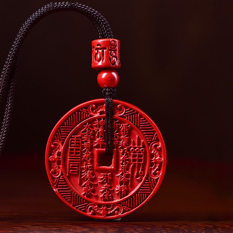 KarmaRipple's Authentic Cinnabar Mountain Ghosts Spend Money Bagua Blessing Pendant Necklace Key Chain p3