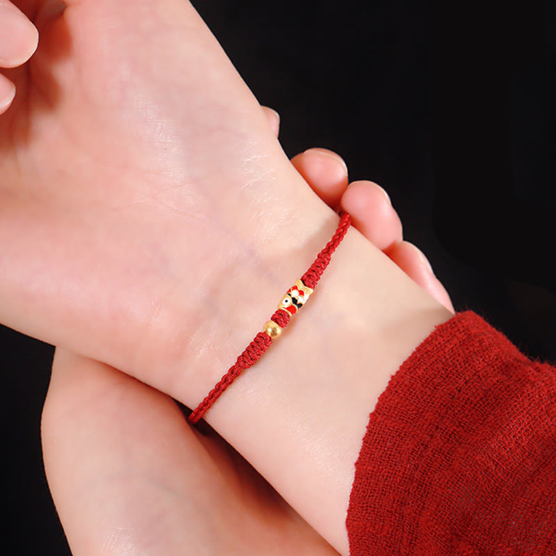 KarmaRipple's 999 Gold Fortune Koi Fish Handcrafted Woven String Bracelet p11