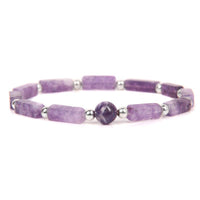 Bracelet d'équilibre spirituel en améthyste et œil de tigre authentique de KarmaRipple
