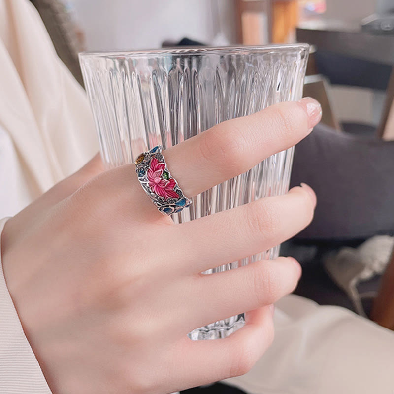 KarmaRipple's 925 Sterling Silver Koi Fish Lotus Flower Prosperity Ring p6