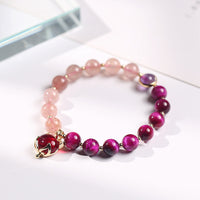 Bracelet Pixiu Love en quartz fraise authentique de KarmaRipple