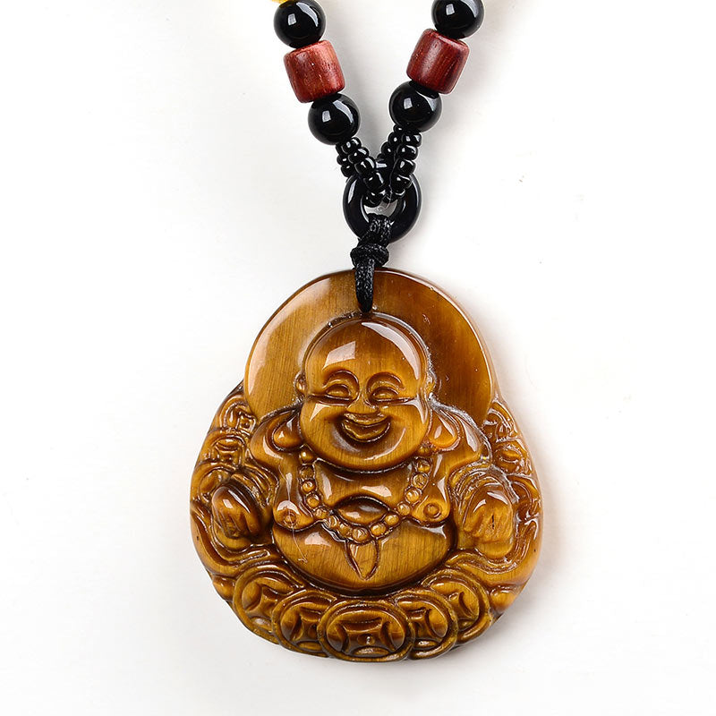 KarmaRipple's Tiger's Eye Laughing Buddha Blessing Pendant p5