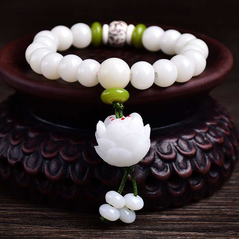 KarmaRipple's Lotus Authentic Ivory Bodhi Seed Fortune Bracelet p1