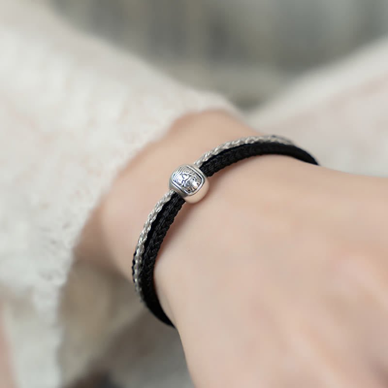 KarmaRipple's 925 Sterling Silver Tibetan Zakiram Goddess of Wealth Fortune Rope Bracelet p16