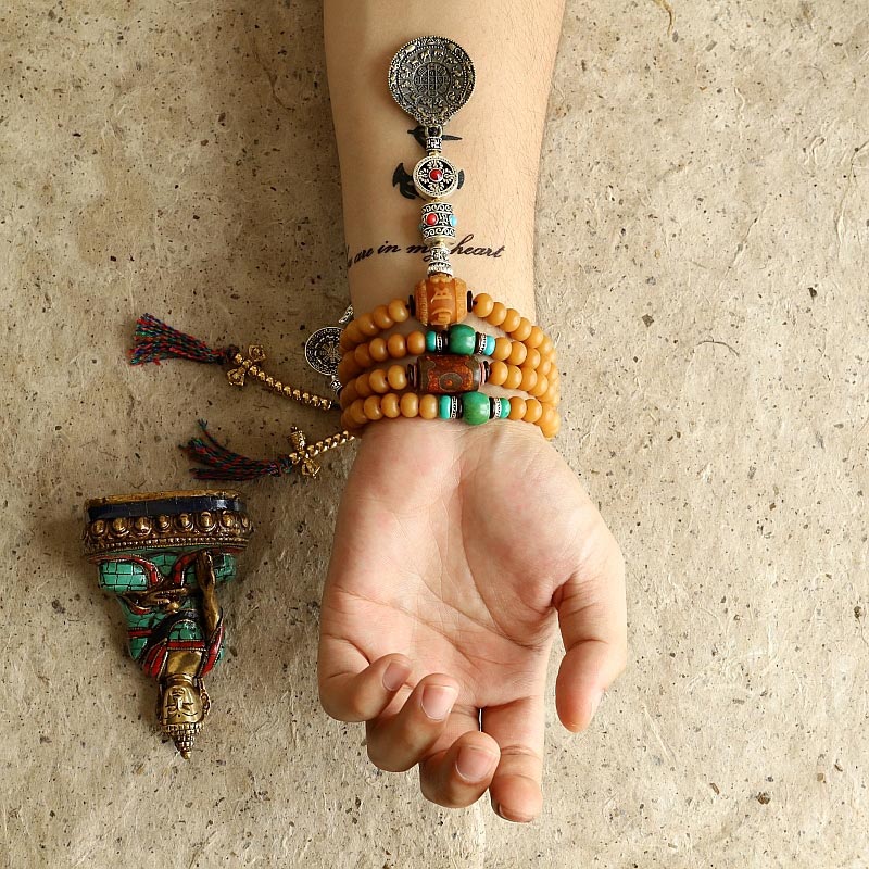 KarmaRipple's Tibet 108 Mala Beadwork Bodhi Seed Bagua Vajra Wealth Bracelet p6
