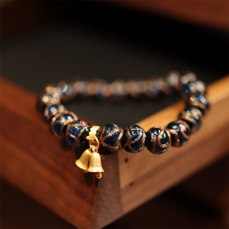 KarmaRipple's Tibetan Gold Swallowing Beast Family Five God Of Wealth Thangka Fortune Bead Bracelet p2