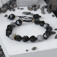 Bracelet de purification en obsidienne noire pailletée de KarmaRipple