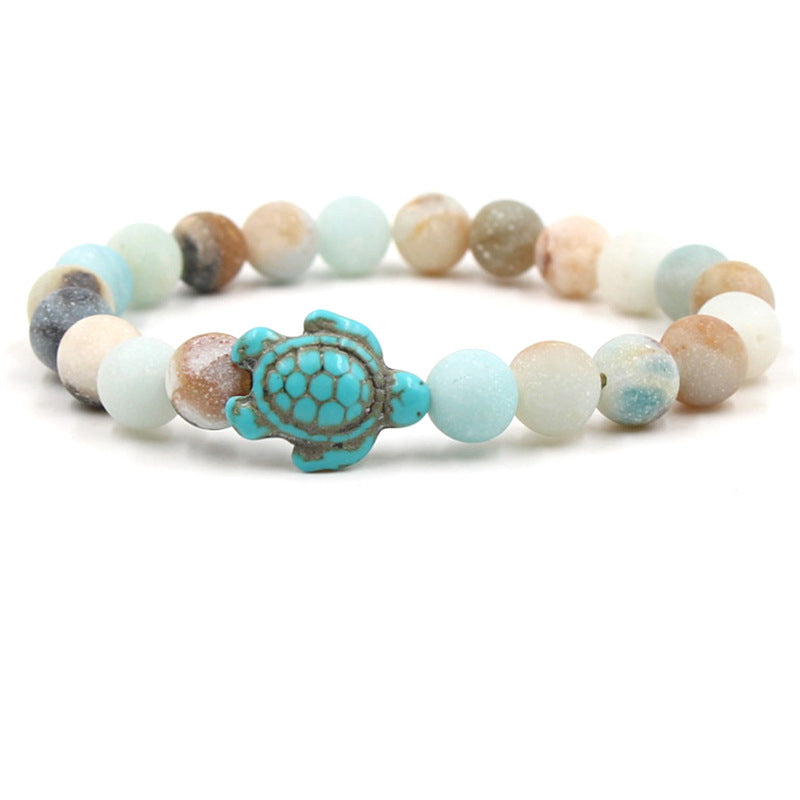 KarmaRipple's Authentic Stone Sea Turtle Turquoise Blessing Bracelet p1
