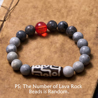 Bracelet tibétain à neuf yeux Dzi en jaspe Picasso de KarmaRipple