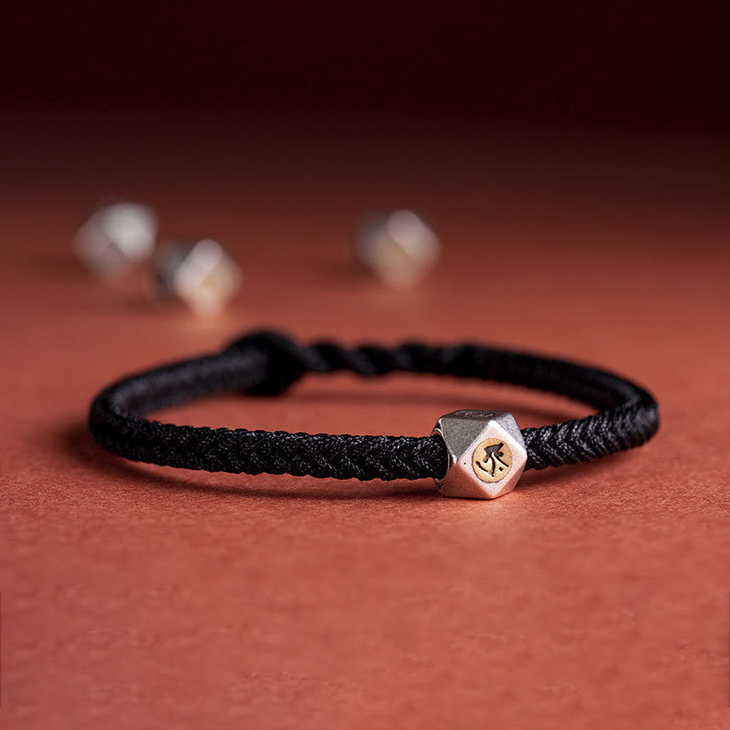 KarmaRipple's 925 Sterling Silver Handmade Chinese Zodiac Natal Buddha Fortune Protection Woven String Bracelet p46
