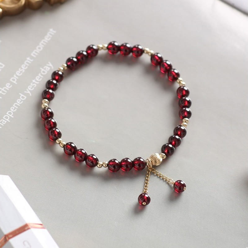 KarmaRipple's 14K Gold Authentic Garnet Calm Bracelet p3