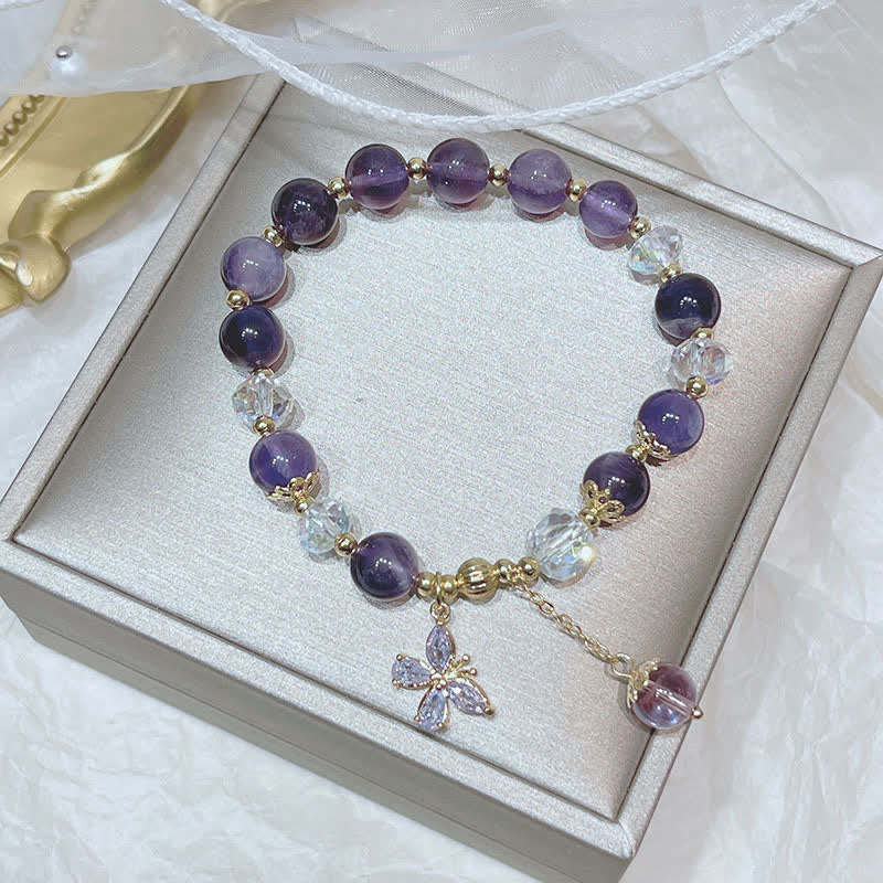 KarmaRipple's Authentic Amethyst Gemstone Spiritual Butterfly Talisman Bracelet p8