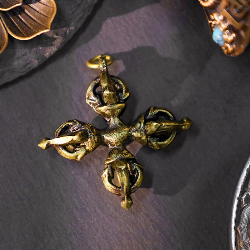 KarmaRipple's Nepal Handmade Double Dorje Bronze Enlightenment Strength Vajra p3