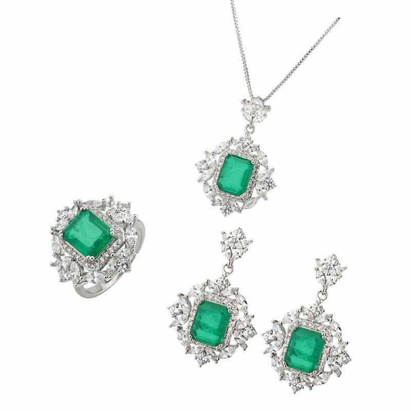 KarmaRipple's Emerald Gemstone Red Corundum Confidence Courage Ring Earrings Pendant Necklace p9