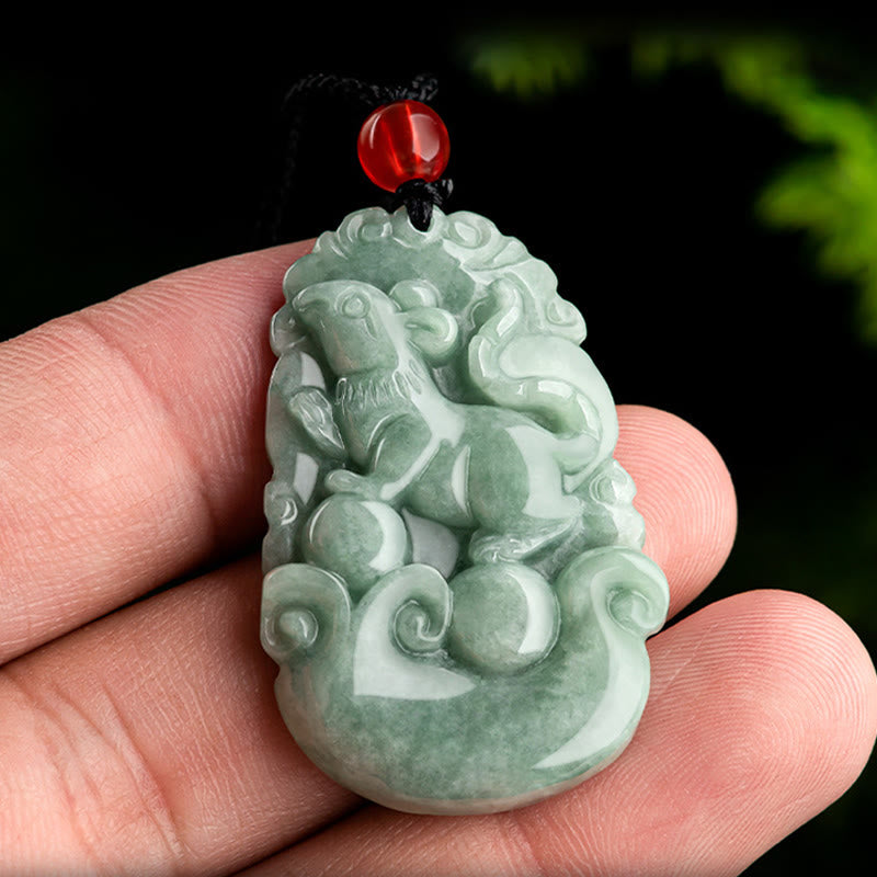 KarmaRipple's Authentic Green Jade 12 Chinese Zodiac Fortune Prosperity Pendant Necklace p15