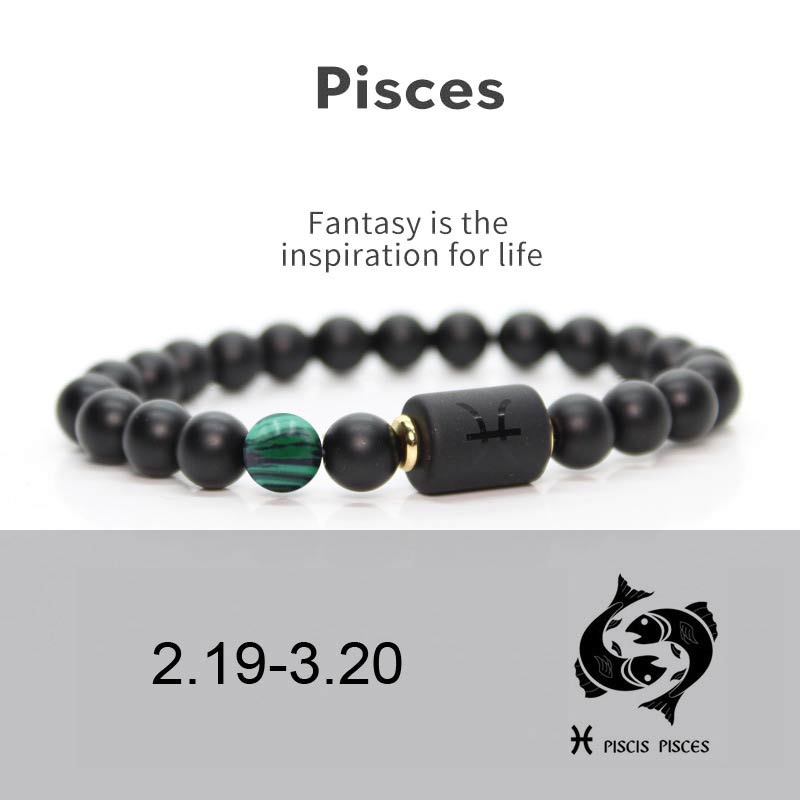KarmaRipple's 12 Constellations of the Zodiac Black Onyx Adjustable Bracelet p10