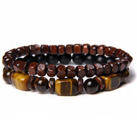 Bracelet courage en hématite givrée œil de tigre de KarmaRipple