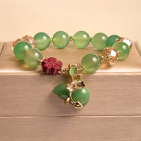 Bracelet de confiance authentique en perles de cinabre et agate rouge et verte de KarmaRipple