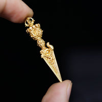 Collier à suspendre avec gravure du pouvoir spirituel du Tibet Dorje Vajra de KarmaRipple