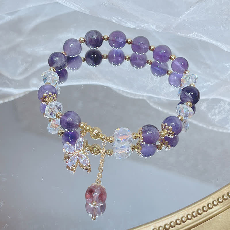 KarmaRipple's Authentic Amethyst Gemstone Spiritual Butterfly Talisman Bracelet p4