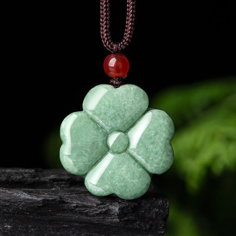 KarmaRipple's Authentic Fortunate Four Leaf Clover Jade Prosperity Pendant Necklace p14