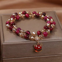 Bracelet double tour de protection en œil de tigre rouge de KarmaRipple