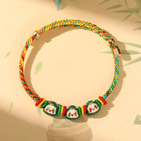 Bracelet porte-bonheur fait main pour enfant et adulte, motif Zongzi en corde colorée de KarmaRipple