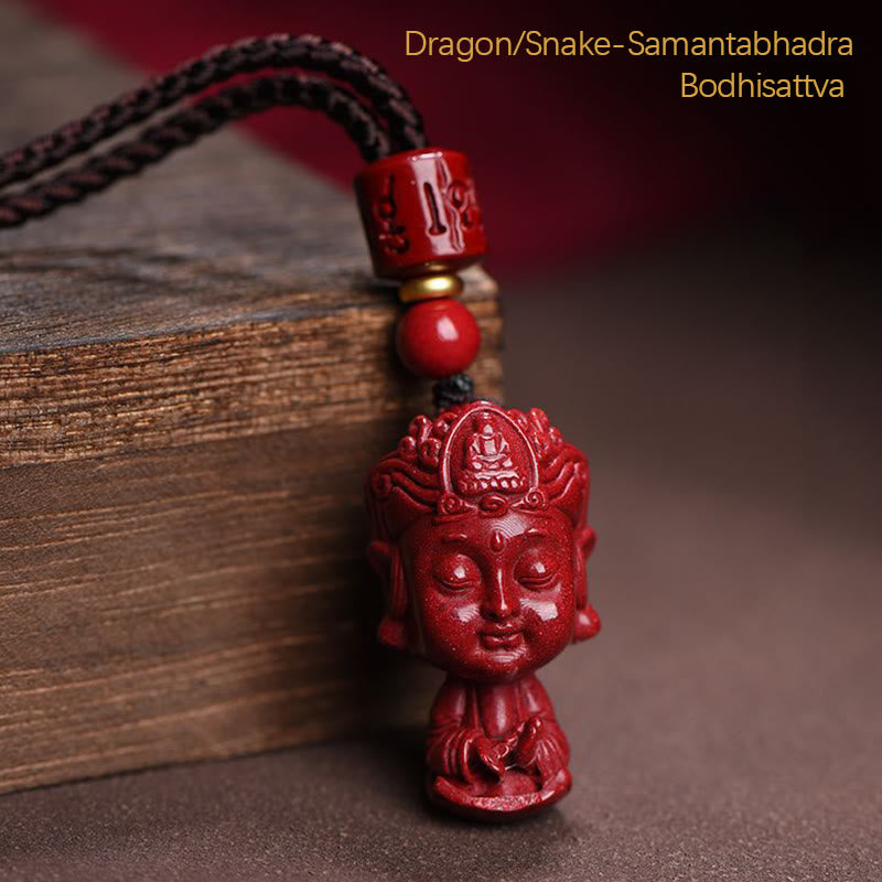 KarmaRipple's Chinese Zodiac Natal Buddha Authentic Cinnabar Amulet Keep Away Evil Spirits Pendant Necklace p32
