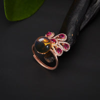 Collier et bague avec pendentif en ambre paon et porte-bonheur de KarmaRipple