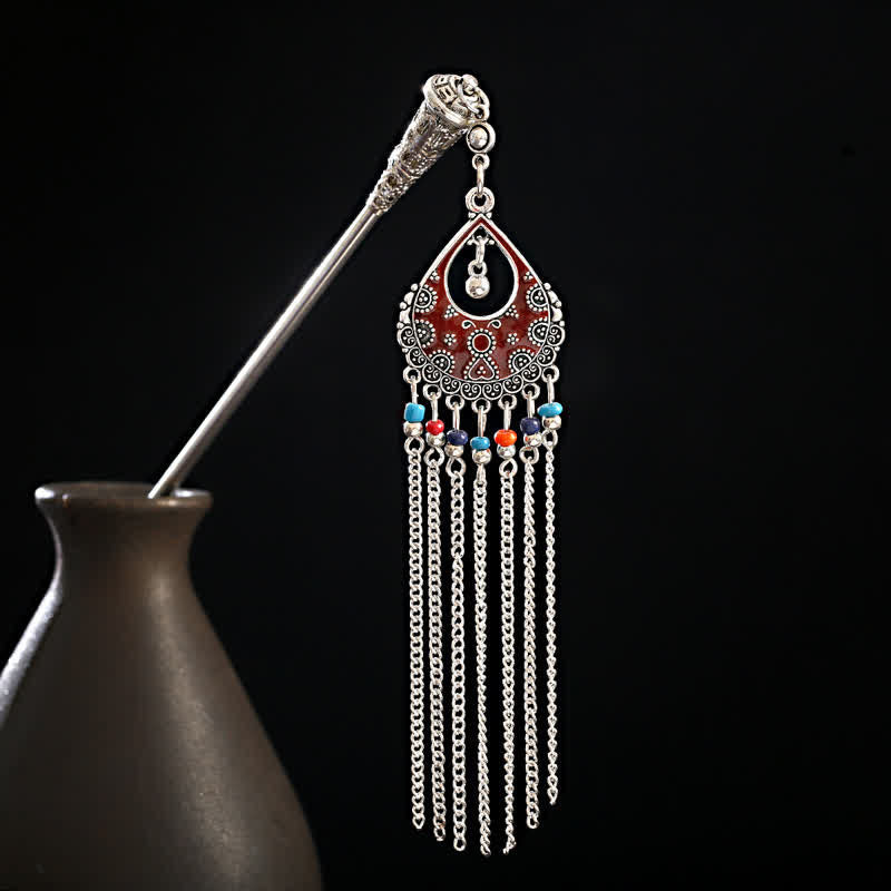 KarmaRipple's Water Drop Lily of the Valley Flowers Tassels Confidence Hairpin p65