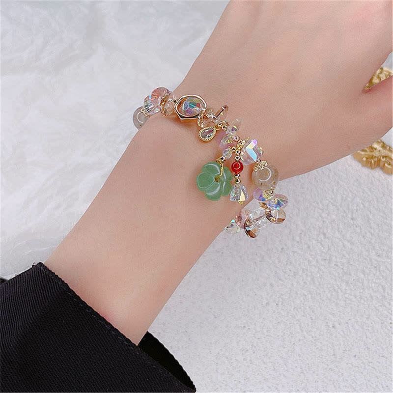 KarmaRipple's Colorful Gemstone Green Aventurine Flower Bead Fortune Bracelet p5