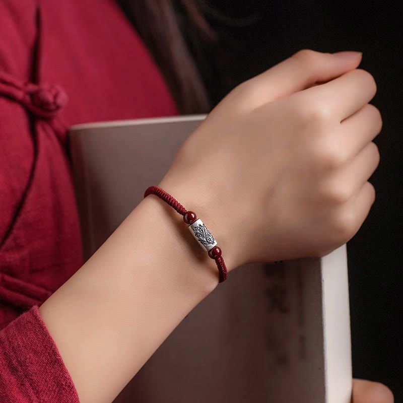 KarmaRipple's 925 Sterling Silver 12 Chinese Zodiac Cinnabar String Bracelet p22