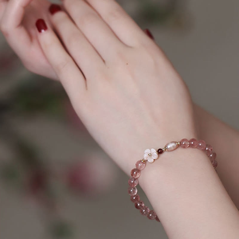 KarmaRipple's Strawberry Quartz Peach Blossom Love Bracelet p9