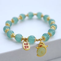 Bracelet de fortune avec boucle de paix en agate rouge et aventurine verte de KarmaRipple, Année du Dragon