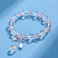 Bracelet Talisman Étoile Protection en Pierres Précieuses Roses Ivoire de KarmaRipple