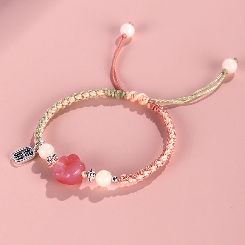 KarmaRipple's Yanyuan Agate Cat Claw Paw Ivory Bodhi Seed Fu Character Positive Woven Rope Bracelet p10