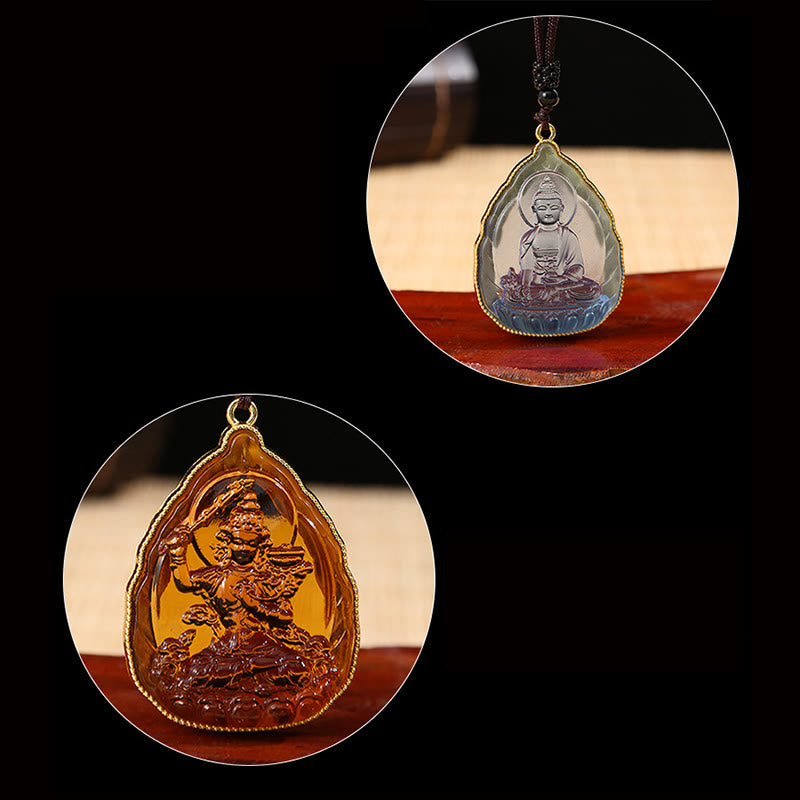 KarmaRipple's Tibetan Buddha Liuli Gemstone Serenity Pendant Necklace p10