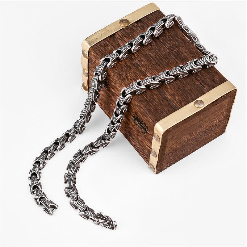 KarmaRipple's Dragon Pattern Titanium Steel Protection Pendant Necklace Bracelet p9