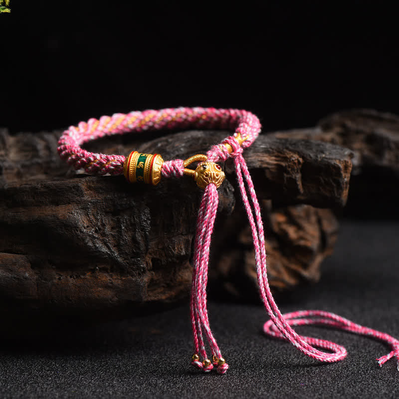 KarmaRipple's Tibetan Handmade Fortune Prayer Wheel Bead Talisman Weave Colorful String Bracelet p28